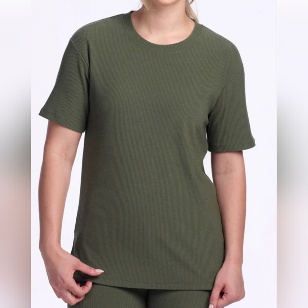 NWOT Woolx Vera Green Meadow Ribbed Tunic